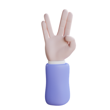 Gesto de mão de saudação vulcana  3D Icon