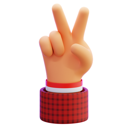Gesto de mão de sinal de vitória  3D Icon