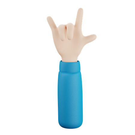 Gesto de mão com dedo de chifre  3D Icon