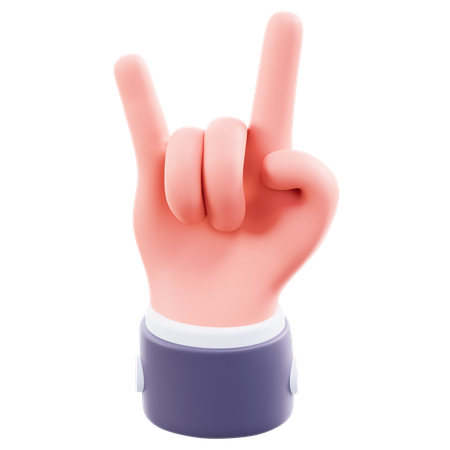Gesto de mão metálica  3D Icon