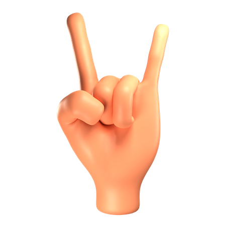 Gesto de mão metálica  3D Icon