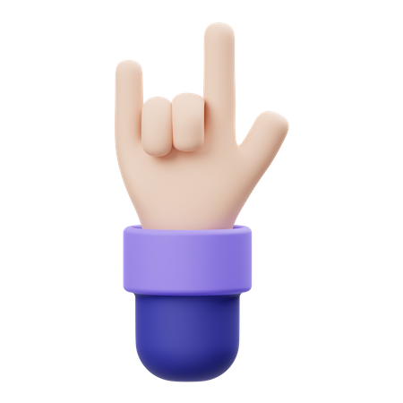 Gesto de mão metálica  3D Icon