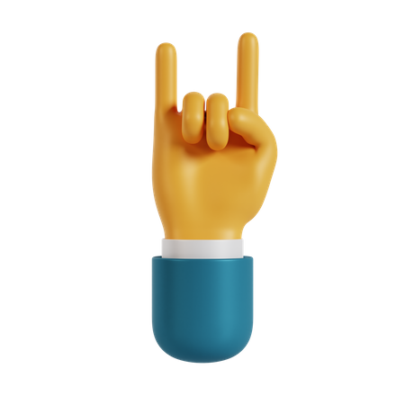 Gesto de mão metálica  3D Icon