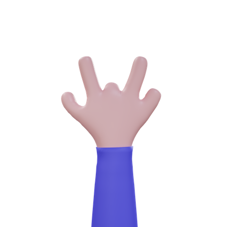 Gesto de mão metálica  3D Icon
