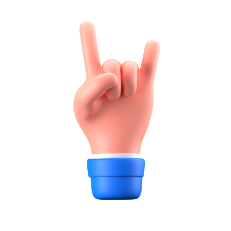 Gesto de mão metálica  3D Icon