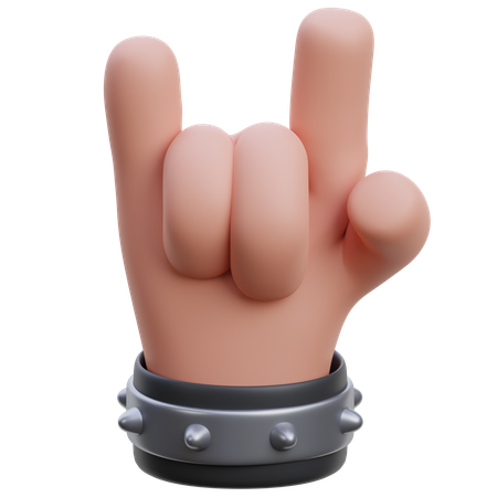 Gesto de mão metálica  3D Icon