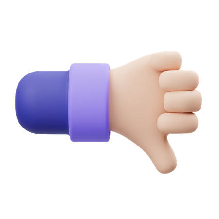 Gesto de mão polegar para baixo  3D Icon