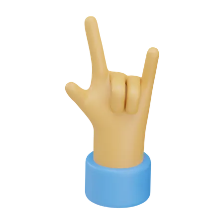 Gesto de mão rock n' roll  3D Icon