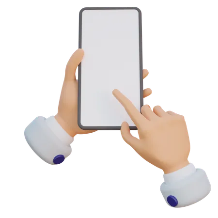 Gesto com a mão segurando o telefone na vertical  3D Icon