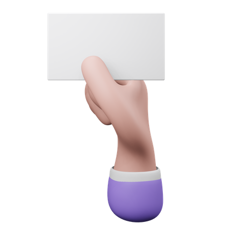 Gesto de mão segurando papel  3D Illustration