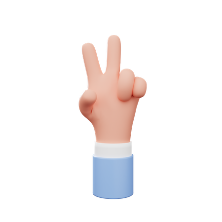 Gesto de mão de sinal de paz  3D Illustration