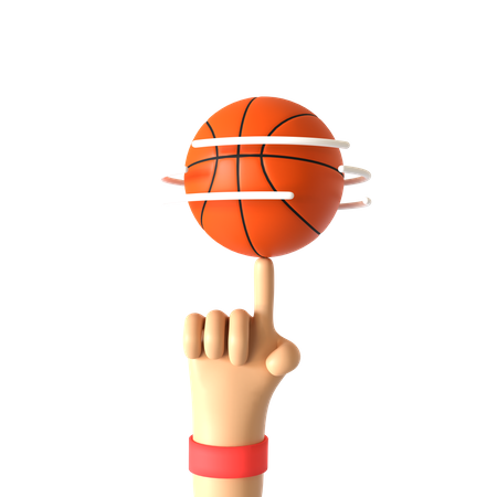 Girar gesto de mão de basquete  3D Illustration