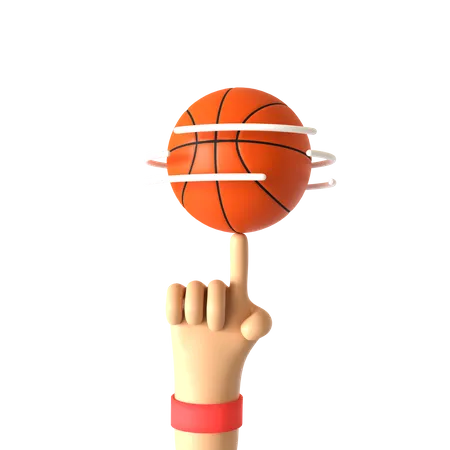 Girar gesto de mão de basquete  3D Illustration