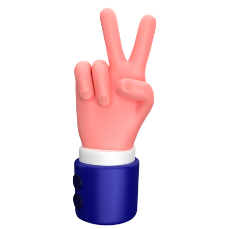 Gesto com a mão da vitória do empresário  3D Icon