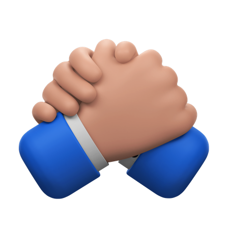 Gesto de mãos de aperto de mão da fraternidade  3D Icon