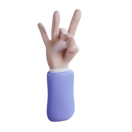 Gesto de Meditação com a Mão  3D Icon