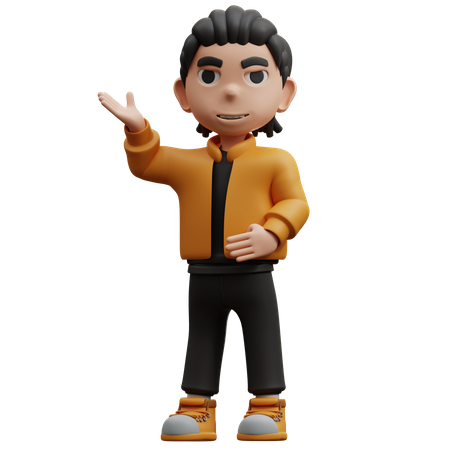 Gesto de menino mostrando algo  3D Icon