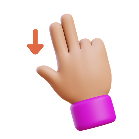 Gesto de mover la mano hacia abajo  3D Icon