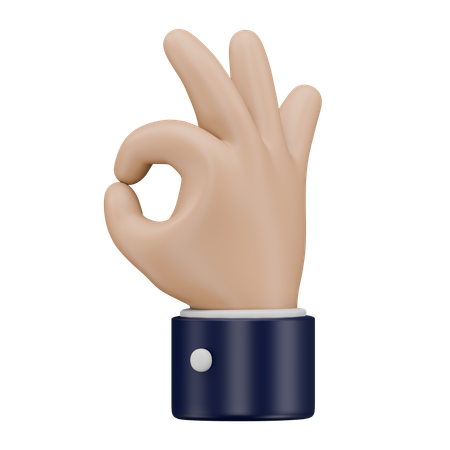 Gesto de Ok com a Mão  3D Icon