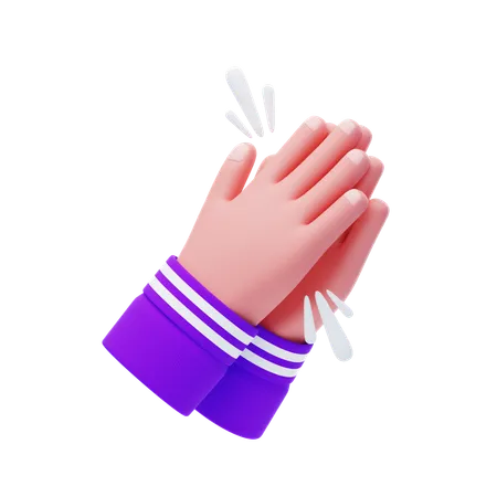 Bater palmas, gesto de mão  3D Icon