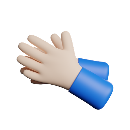 Bater palmas, gesto de mão  3D Illustration