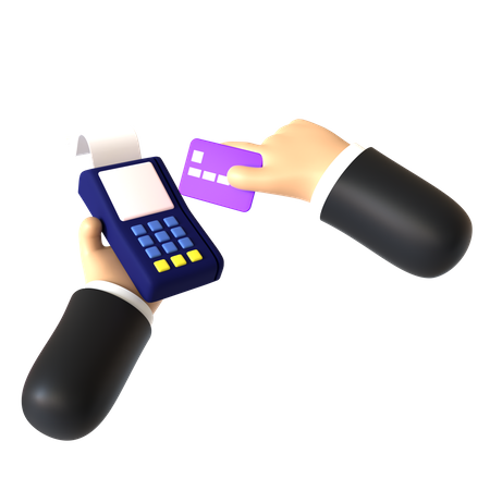Cartão de crédito passando gesto com a mão  3D Illustration