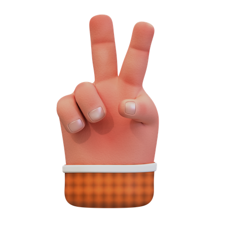 Gesto de paz con la mano  3D Icon