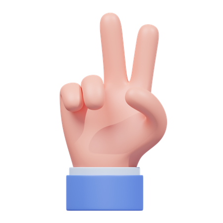 Gesto de paz con la mano  3D Icon