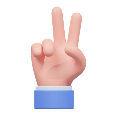 Gesto de paz con la mano  3D Icon