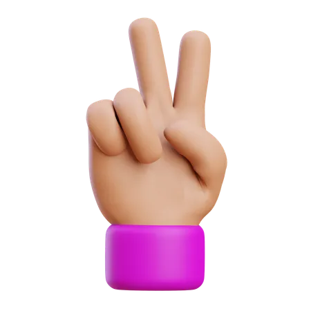 Gesto de paz con la mano  3D Icon