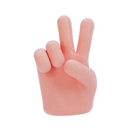 Gesto de paz con la mano  3D Icon