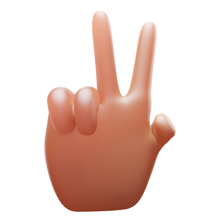 Gesto de paz con la mano  3D Icon