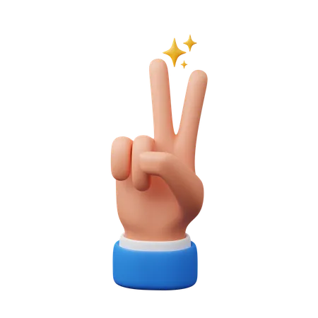 Gesto de paz com a mão  3D Icon