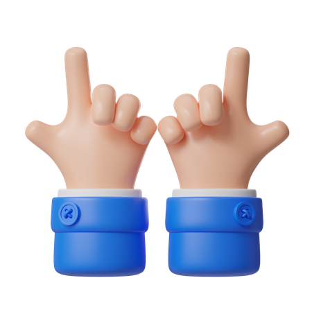 Gesto de pedra grande na mão  3D Icon