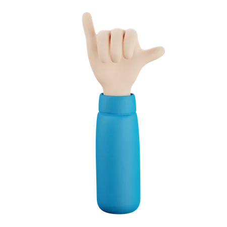Gesto de mão de dedo de pedra  3D Icon
