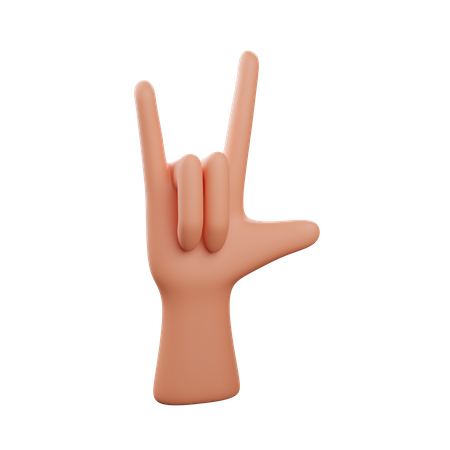 Rock no gesto com a mão  3D Icon