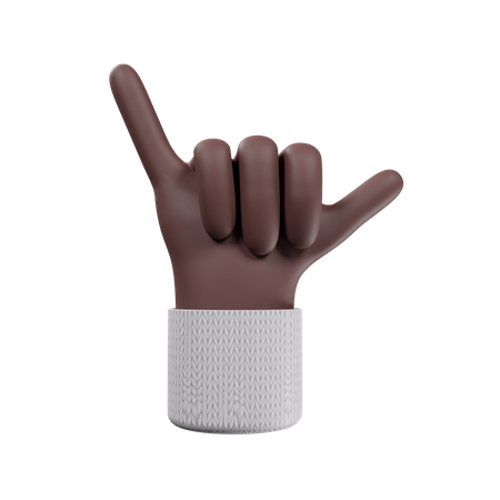 Rock no gesto com a mão  3D Illustration