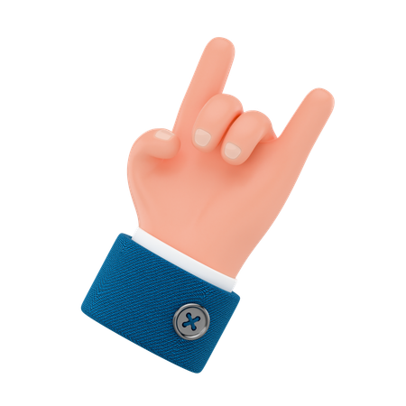Gesto de roca en la mano  3D Icon