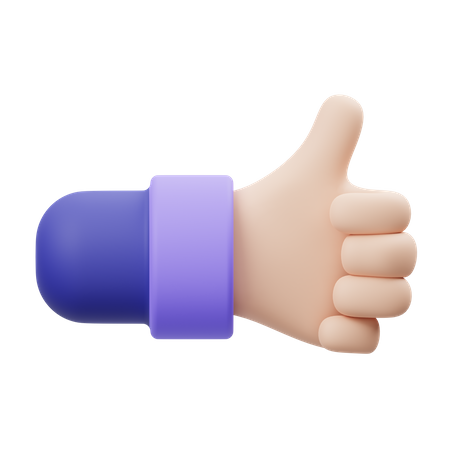 Gesto de polegar para cima  3D Icon