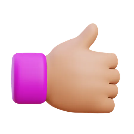 Gesto de la mano con el pulgar hacia arriba  3D Icon