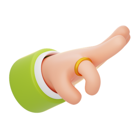 Gesto de mano con pulgar hacia arriba y manga verde  3D Icon