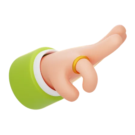 Gesto de mano con pulgar hacia arriba y manga verde  3D Icon