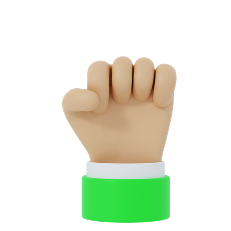 Gesto de la mano del puño  3D Icon