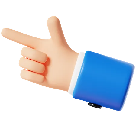 Señalar gesto con la mano izquierda.  3D Icon