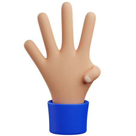 Gesto de quatro mãos  3D Icon