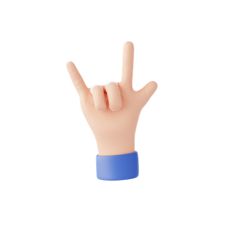 Gesto de rocha  3D Icon