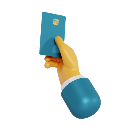 Cartão de crédito segurando o gesto com a mão  3D Illustration