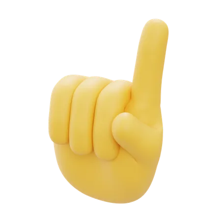 Gesto con la mano señalando con el pulgar hacia arriba  3D Icon