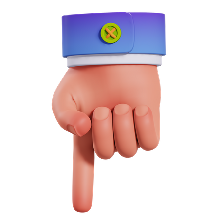 Gesto de señalar con la mano hacia abajo  3D Icon