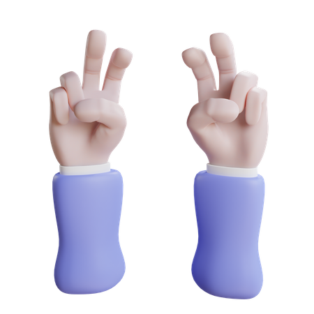 Gesto de signo curioso de dos manos  3D Icon